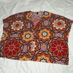 SHEIN Multicolor Geometric Print Top